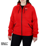 Milwaukee Women's 2X-Large M12 12-Volt Lithium-Ion Cordless Red Heated Jacket Hoodie Kit with (1) 2.0Ah Battery and Charger