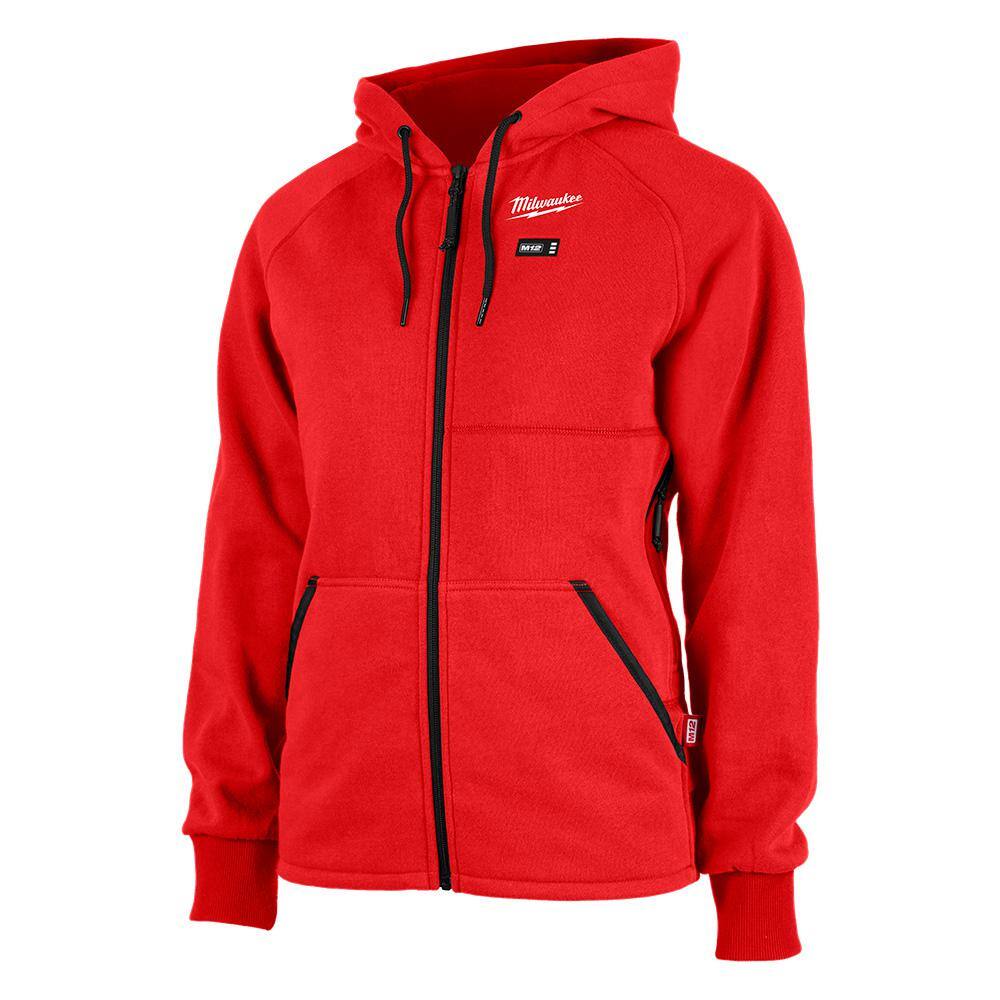 Milwaukee Women's Small M12 12-Volt Lithium-Ion Cordless Red Heated Jacket Hoodie Kit with (1) 2.0Ah Battery and Charger