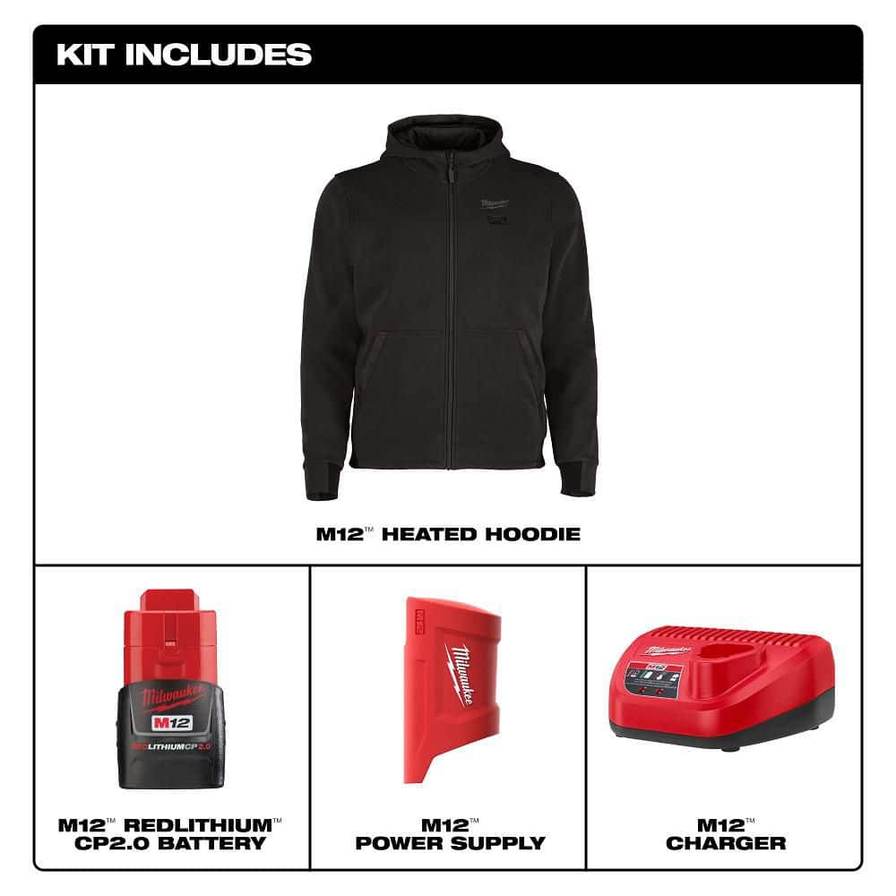 Milwaukee Men’s 2X-Large M12 12-Volt Lithium-Ion Cordless Red Heated Hoodie (Jacket & Battery Holder Only)
