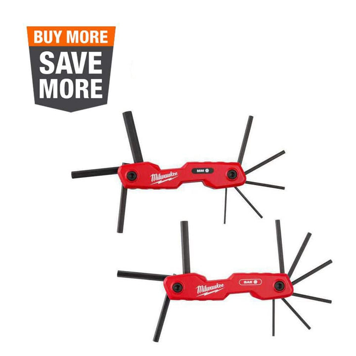 Milwaukee 17‑Key Folding Hex Key Set – SAE & Metric, Model 48-22-2183