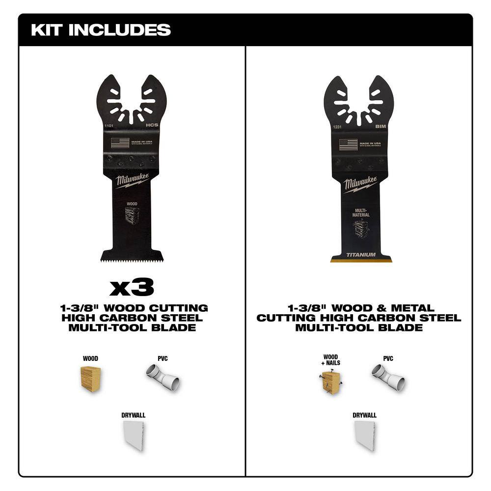 Milwaukee Hole Dozer Bi-Metal Hole Saw Kit with Multi-Tool Oscillating Blade Set (12-Piece)