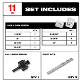 Milwaukee Hole Dozer General Purpose Bi‑Metal Hole Saw Set with SWITCHBLADE Plumber’s Selfeed Bits, 16-Piece