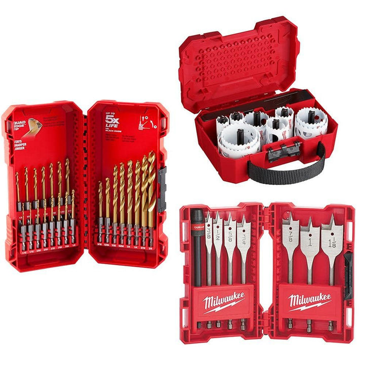 Milwaukee Hole Dozer General Purpose Hole Saw Set with Titanium Drill Bit Set, Spade Bit Set & Oscillating Wood Blades (47-Piece)