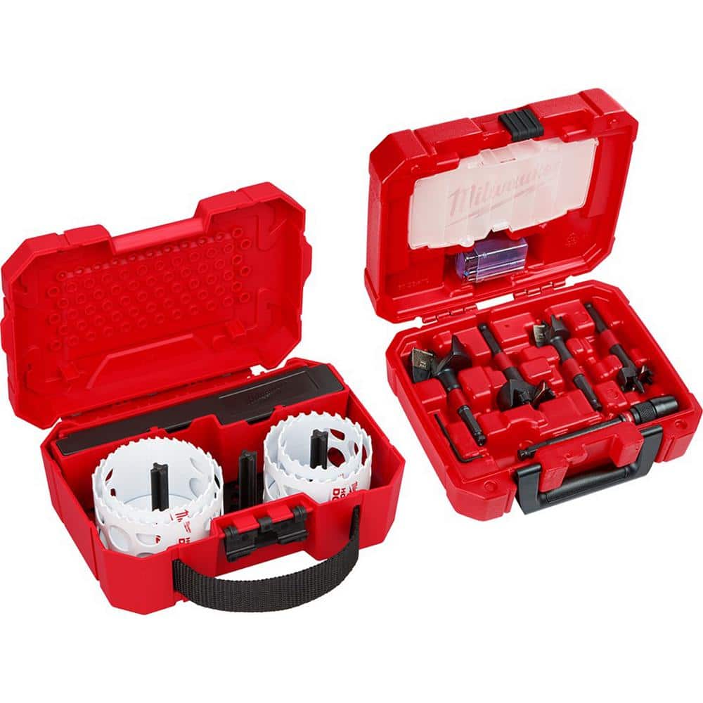 Milwaukee Hole Dozer Bi-Metal Hole Saw Kit with SWITCHBLADE Plumbers Selfeed Bits Set (12-Piece)