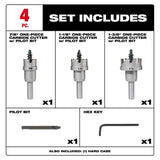 Milwaukee Carbide Hole Cutter Kit, 4-Piece (7/8 in., 1-1/8 in., 1-3/8 in.)