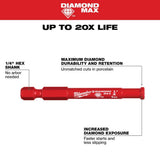 Milwaukee 1/4 in. Diamond MAX Hole Saw Bit, Hex Shank