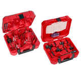 Milwaukee BIG HAWG Carbide Hole Saw Kit with PACKOUT Case & SWITCHBLADE Plumbers Selfeed Bits Set (14-Piece)