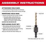 Milwaukee 1 in. Hole Dozer Bi‑Metal Hole Saw with 3/8 in. Arbor & Pilot Bit