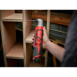 Milwaukee M12 12V Lithium-Ion Cordless 1/4 in. Right Angle Hex Impact Driver with M12 1400-Lumen ROCKET LED Stand Work Light, Tool-Only