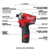 Milwaukee M12 FUEL SURGE 12-Volt Brushless 1/4 in. Hex Impact Driver Compact Kit with Free M12 Multi-Tool