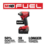 Milwaukee M18 FUEL SURGE 18V Lithium-Ion Brushless Cordless 1/4 in. Hex Impact Driver Kit with 5.0Ah & 2.0Ah Batteries and Charger