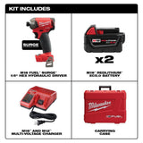Milwaukee M18 FUEL SURGE 18V Lithium-Ion Brushless Cordless 1/4 in. Hex Impact Driver Kit with 5.0Ah & 2.0Ah Batteries and Charger