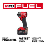 Milwaukee M18 FUEL 18V Lithium-Ion Brushless Cordless 1/4 in. Hex Impact Driver Kit with Two 5.0Ah Batteries, Charger & Hard Case