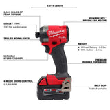 Milwaukee M18 FUEL 18V Lithium-Ion Brushless Cordless 1/4 in. Hex Impact Driver Kit with Two 5.0Ah Batteries, Charger & Hard Case