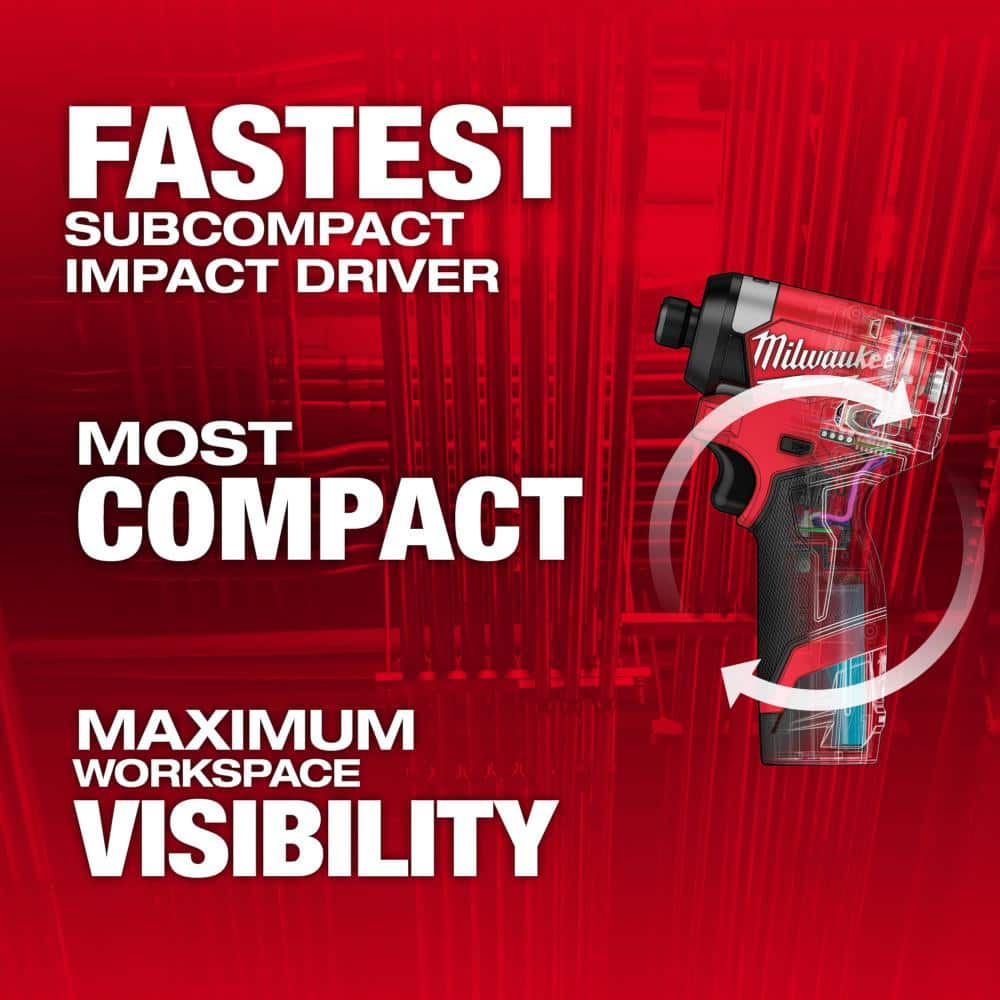 Milwaukee M12 FUEL 12V 1/4 in. Hex Impact Driver Compact Kit with SHOCKWAVE Impact Duty Alloy Steel Screwdriver Bit Set (120-Piece)