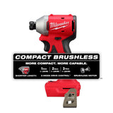 Milwaukee M18 18V Brushless Cordless 1/4 in. Hex Impact Driver, Tool Only (Model 2850-20/Compact)