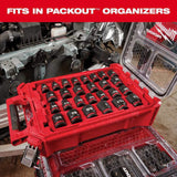 Milwaukee SHOCKWAVE Impact-Duty 1/2 in. Drive Metric & SAE Deep Well Impact PACKOUT Socket Set (31-Piece)