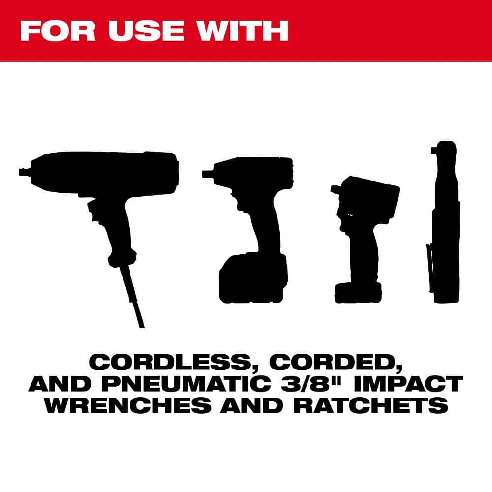Milwaukee SHOCKWAVE Impact Duty 3/8 in. Drive SAE Deep Well Socket Set (8-Piece)