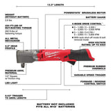 Milwaukee M12 FUEL 12V Brushless Cordless 3/8 in. & 1/2 in. Right Angle Impact Wrench Kit (2-Tool) with 2 Batteries & Charger