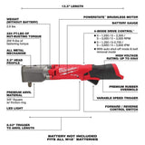 Milwaukee M12 FUEL 12V Lithium‑Ion Brushless Cordless 3/8 in. Right Angle Impact Wrench (Tool‑Only)