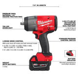Milwaukee M18 FUEL 18V Brushless Cordless 1/2 in. High Torque Impact Wrench Kit w/ Friction Ring, 5.0Ah Battery, Charger & Bag