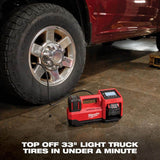 Milwaukee M18 18-Volt Lithium-Ion Cordless Inflator Kit with Two 5.0Ah Batteries and Charger, 150 PSI, 36 in. Hose