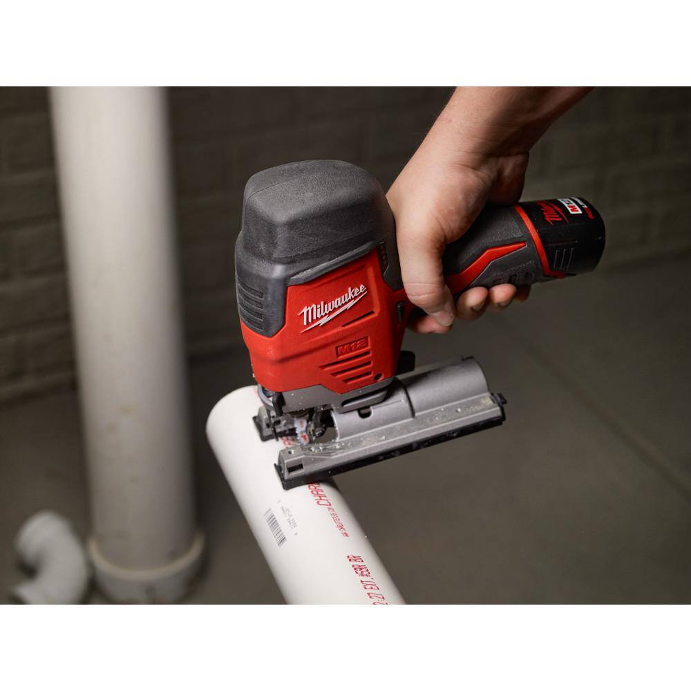 Milwaukee M12 12-Volt Lithium-Ion Cordless Jig Saw, Hybrid Grip (Tool-Only), 3/4 in. Stroke
