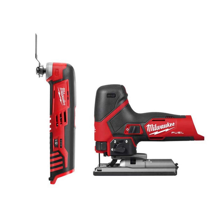Milwaukee M12 12-Volt Lithium-Ion Cordless Jig Saw & Oscillating Multi-Tool Combo Kit with (1) 2.0Ah Battery and Charger