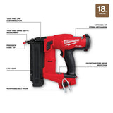 Milwaukee M18 FUEL 18V Lithium‑Ion Brushless Cordless Jig Saw with 18‑Gauge Brad Nailer, Tool‑Only Combo (2737-20/2746-20)