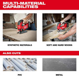 Milwaukee M18 FUEL 18V Lithium-Ion Brushless Cordless Jig Saw, D-Handle (Tool-Only) w/ High Output 6.0Ah & (2) 5.0Ah M18 Batteries