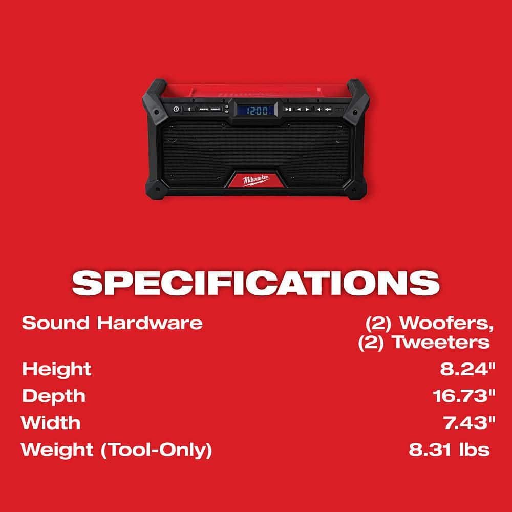 Milwaukee M18 18V Lithium‑Ion Cordless Jobsite Radio, 2952-20