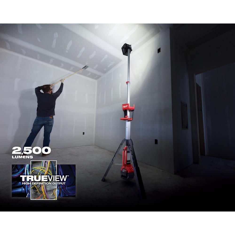 Milwaukee M18 18-Volt Lithium-Ion Cordless ROCKET Dual Power Tower Work Light, 2,500 Lumens (Tool-Only), 2131-20