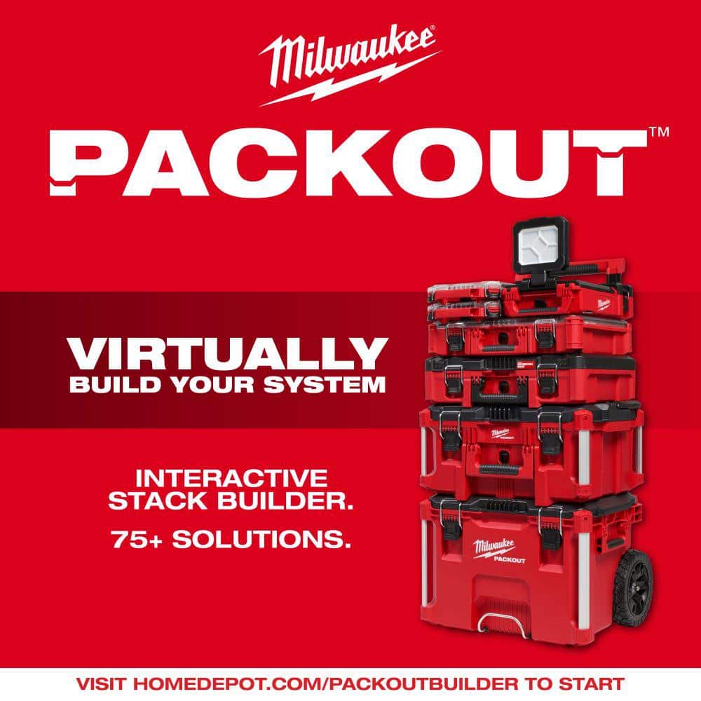 Milwaukee M12 12V Lithium-Ion Cordless PACKOUT Flood Light and M18 FUEL 1 in. SDS-Plus Rotary Hammer/Dust Extractor Kit