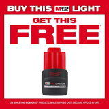 Milwaukee M12 12V Cordless PACKOUT Flood Light w/ USB Charging + M18 FUEL 9-Gal Cordless Wet/Dry Shop Vacuum Kit, Tool-Only