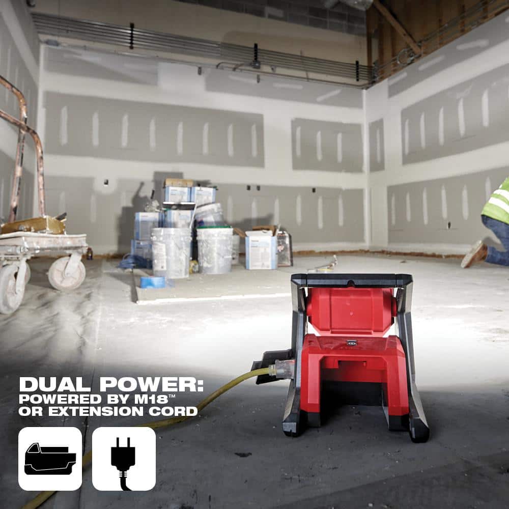 Milwaukee M18 GEN-2 18-Volt Lithium-Ion Cordless 4,000-Lumen ROVER LED AC/DC Flood Light with M18 Compact Inverter (Tool-Only)