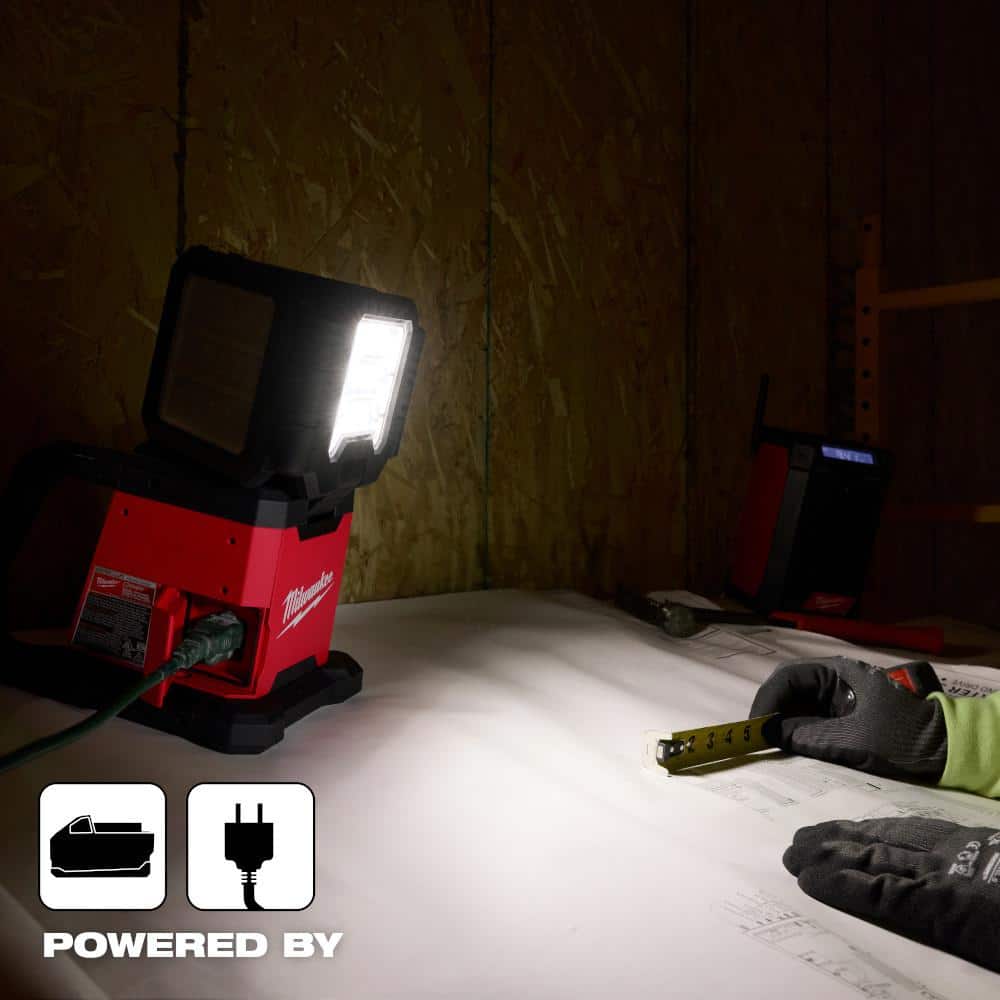 Milwaukee M18 18-Volt Lithium-Ion Cordless 4,500-Lumen ROVER Dual Power Triple-Panel Flood & Area Light, Tool-Only (Model 2368-20)