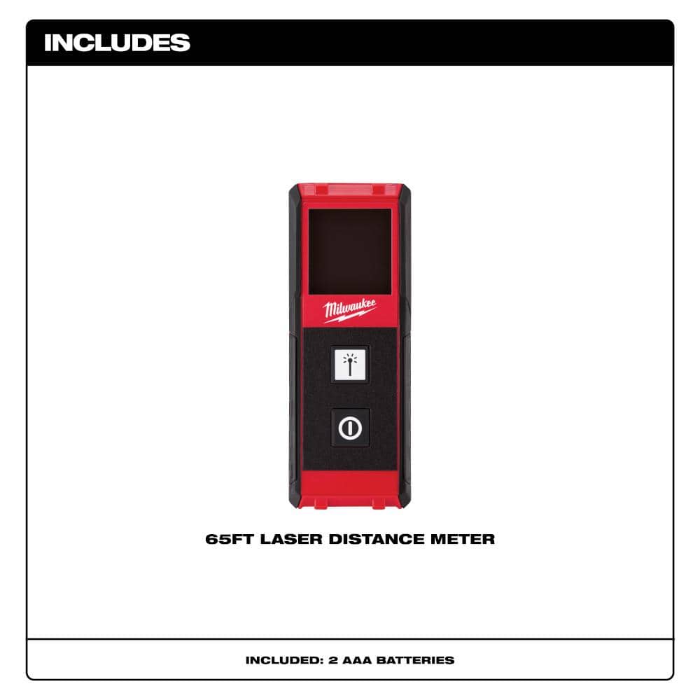 Milwaukee 65 ft. Laser Distance Meter, Model 48-22-9801