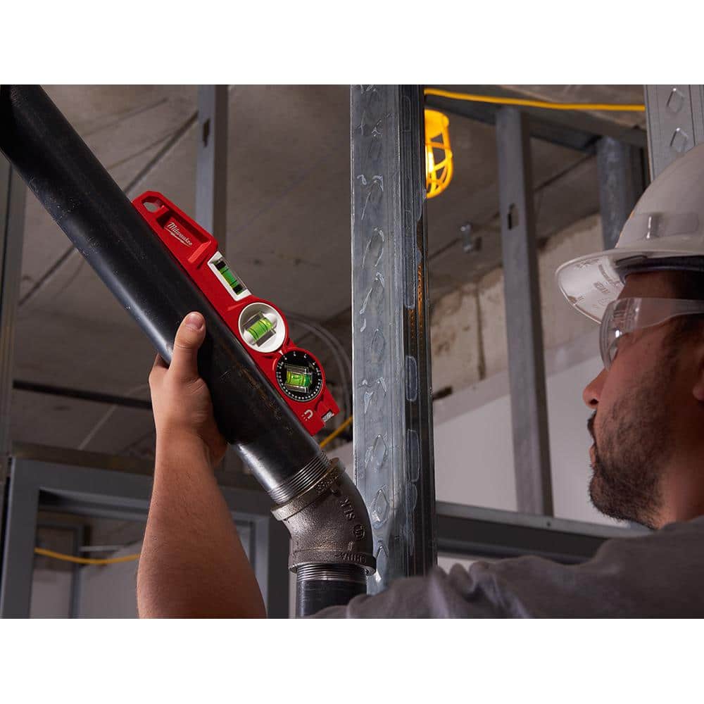 Milwaukee 10 in. 360° Locking Die-Cast Torpedo Level with 24 in. Magnetic I-Beam Level (2-Piece)