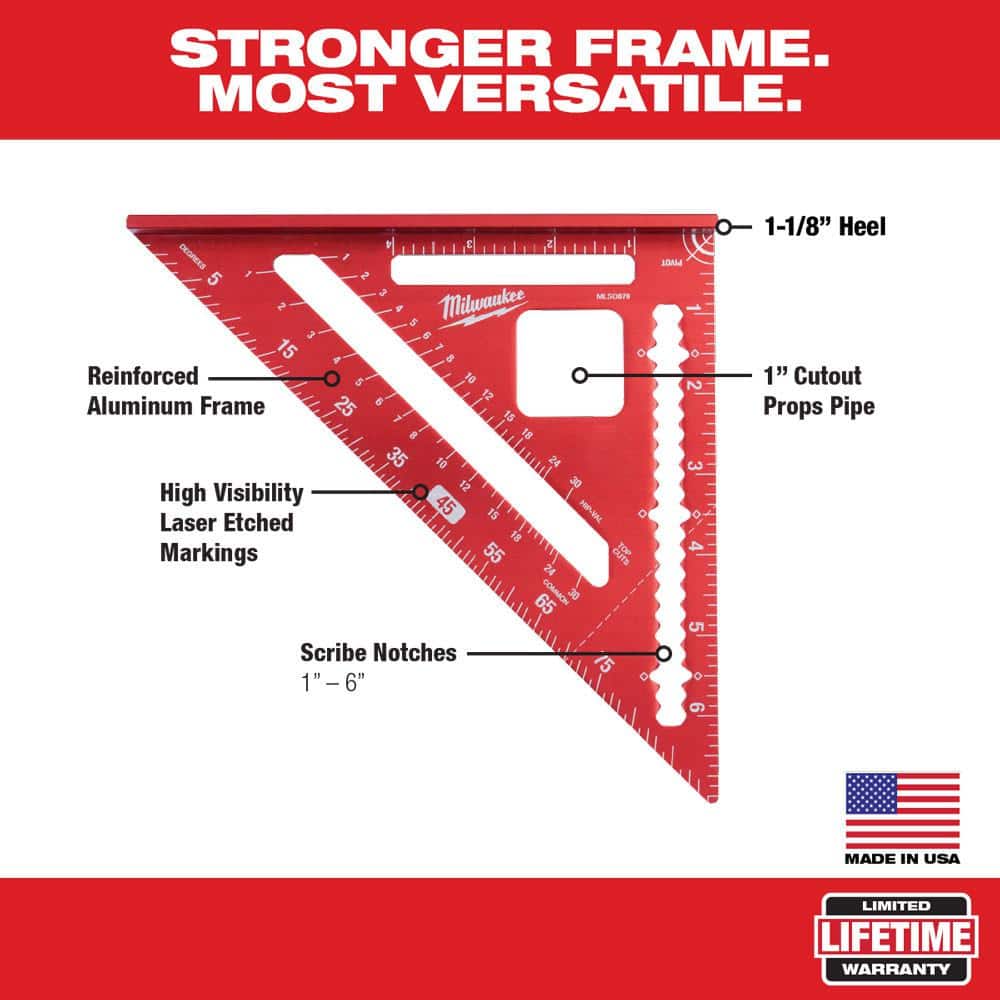 Milwaukee 10 in. 360° Locking Die Cast Torpedo Level with 7 in. Rafter Square (2-Piece)