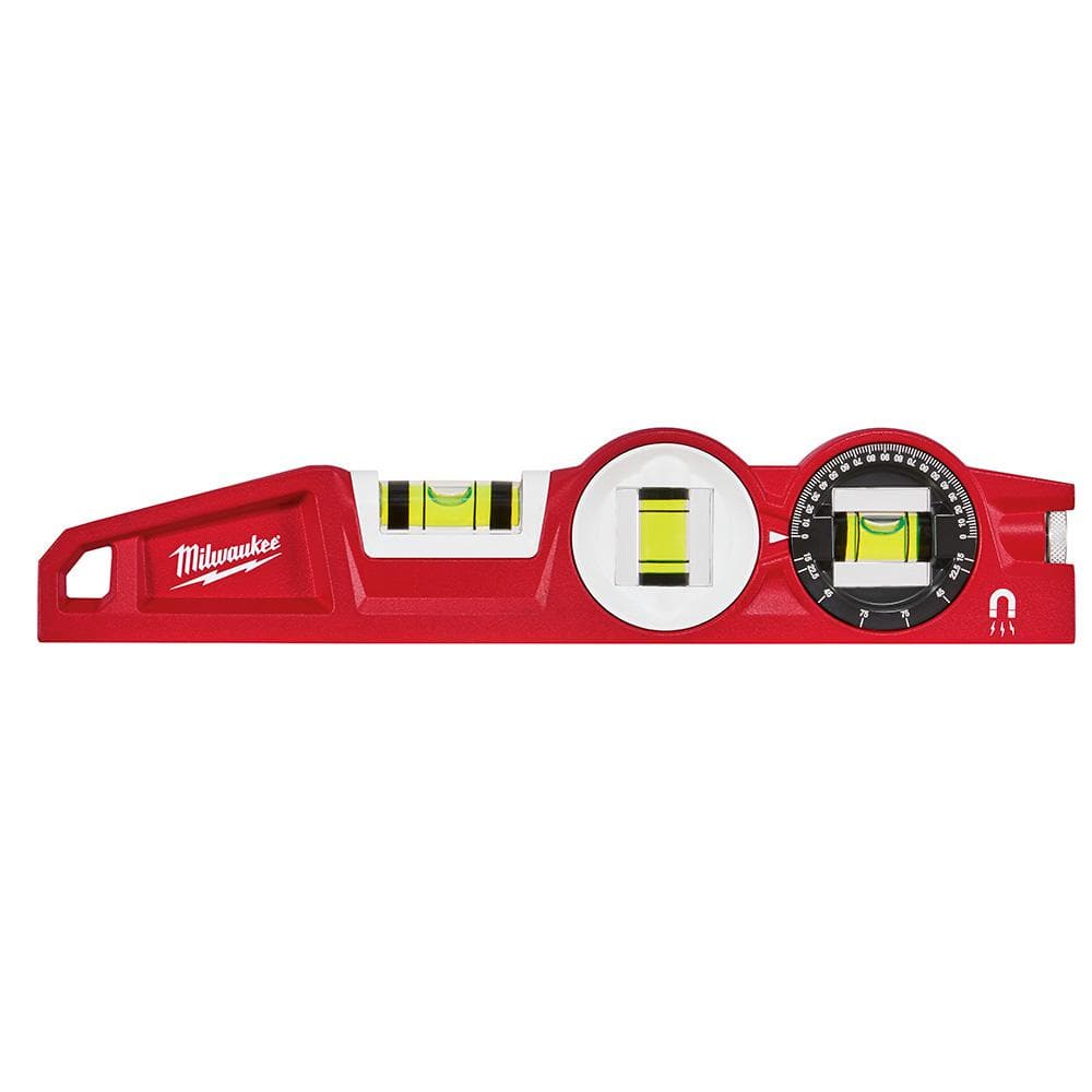 Milwaukee 10 in. 360° Locking Die Cast Torpedo Level with 7 in. Rafter Square (2-Piece)