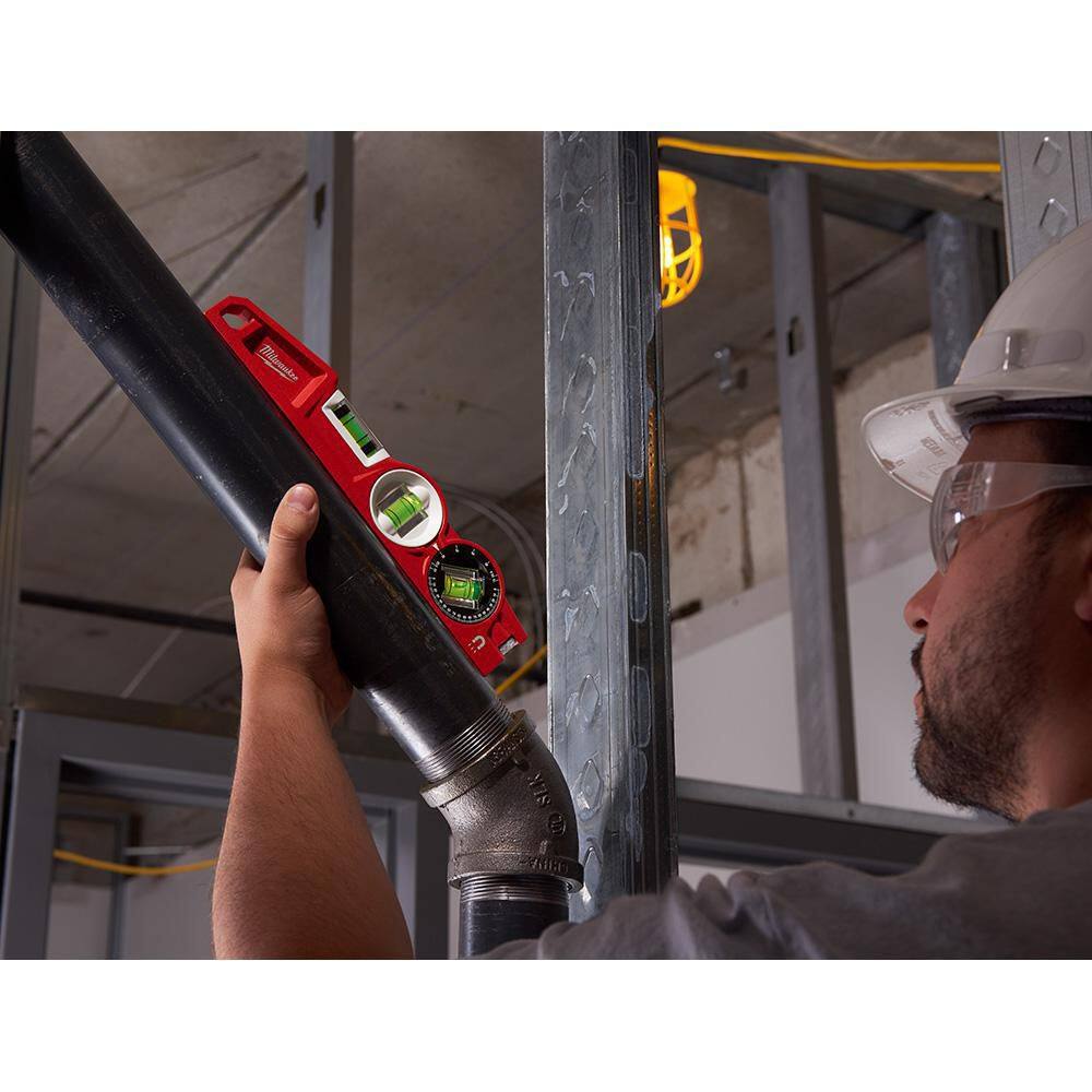 Milwaukee 72 in. REDSTICK Box Level with 10 in. 360° Locking Die-Cast Torpedo Level, Magnetic (2-Piece)