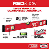 Milwaukee 72 in. REDSTICK Box Level with 10 in. 360° Locking Die-Cast Torpedo Level, Magnetic (2-Piece)