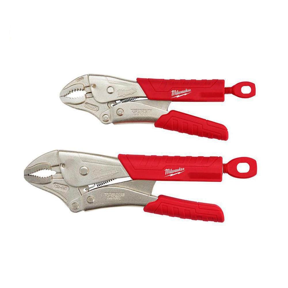 Milwaukee TORQUE LOCK Curved Jaw Locking Pliers Set with Durable Grip, 7 in. & 10 in. (2-Piece)