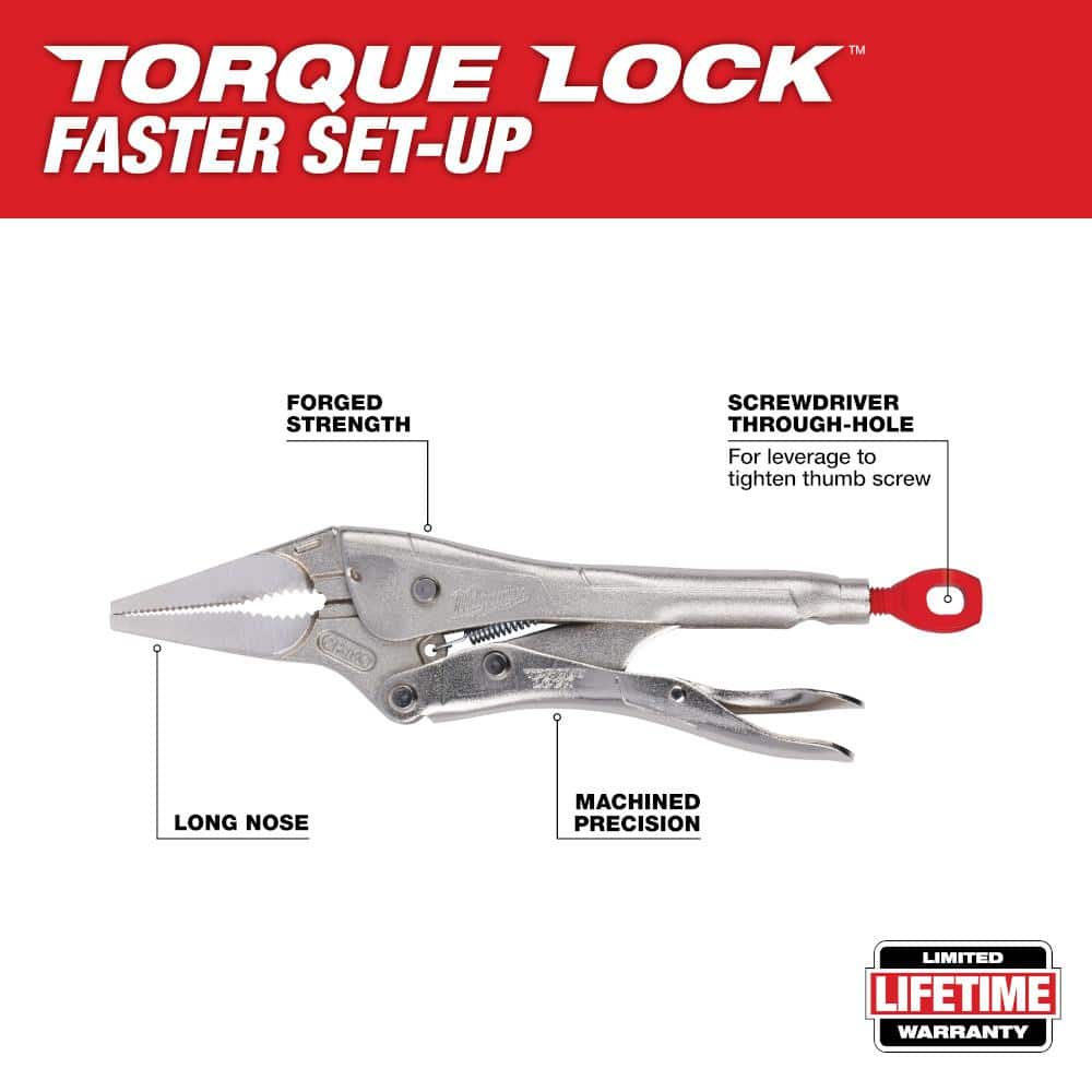 Milwaukee Torque Lock Locking Pliers Set with Pliers Kit, 5-Piece (Models 48-22-3602 & 48-22-6331)