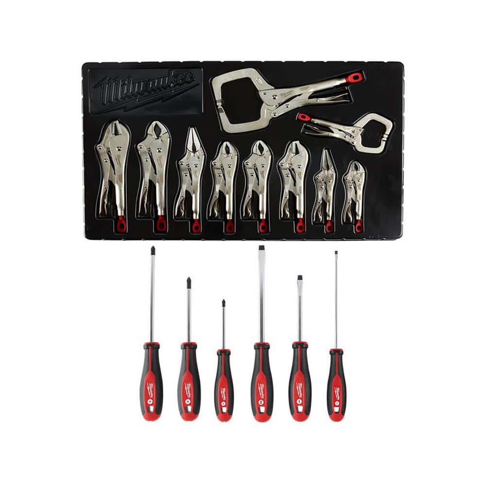 Milwaukee TORQUE LOCK Locking Pliers with Screwdriver Set, 16-Piece (Model 48-22-3690/48-22-2706)
