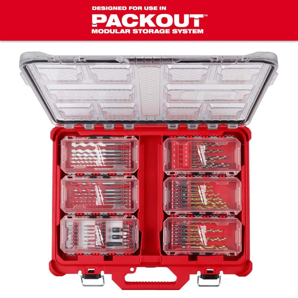Milwaukee SHOCKWAVE Carbide Hammer Drill Bit Kit + 2-Cutter SDS-PLUS Carbide Hammer Drill Bit Set (12‑Piece)