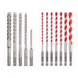 Milwaukee SHOCKWAVE Carbide Hammer Drill Bit Kit + 2-Cutter SDS-PLUS Carbide Hammer Drill Bit Set (12‑Piece)