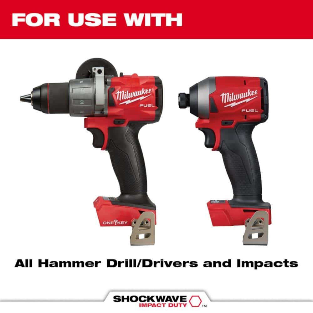 Milwaukee SHOCKWAVE Carbide Hammer Drill Bit Kit + 2-Cutter SDS-PLUS Carbide Hammer Drill Bit Set (12‑Piece)