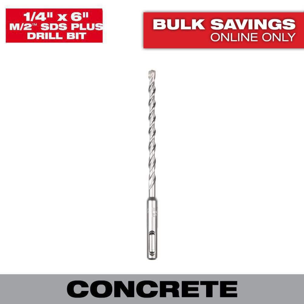 Milwaukee 1/4 in. x 6 in. M/2 2-Cutter SDS-Plus Carbide Drill Bit