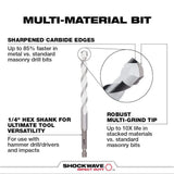Milwaukee SHOCKWAVE Carbide Multi‑Material Drill Bit Set with SHOCKWAVE Carbide Hammer Drill Bit Kit (14‑Piece)